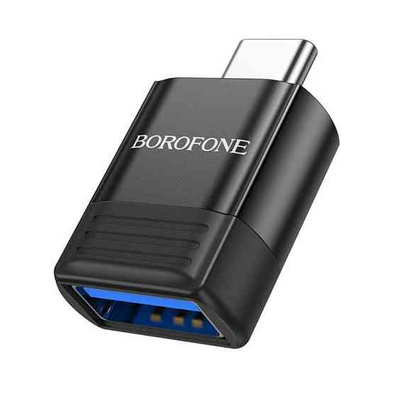 Адаптер BOROFONE BV18 Type-C "тато" - USB "мама" USB3.0 adapter, колір чорний BV18C Одеса
