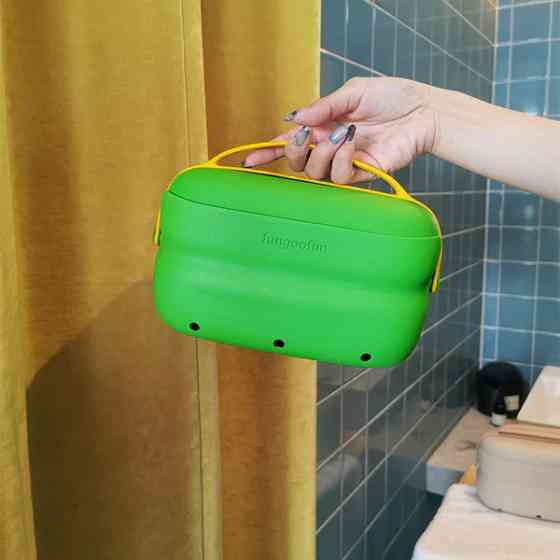 Сумка 2в1 силіконова косметичка водонепроникна для аксесуарів у ванну кімнату і душ, дорожня, зелена Кам'янець-Подільський