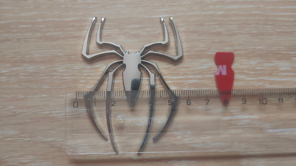 Металева наклейка на авто Павук Срібло не іржа Київ - фото 3