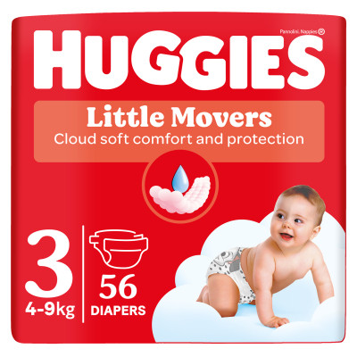Подгузники Huggies Little Movers 3 (5-8 кг) Jumbo 56 шт (5029053567570) Винница - изображение 1