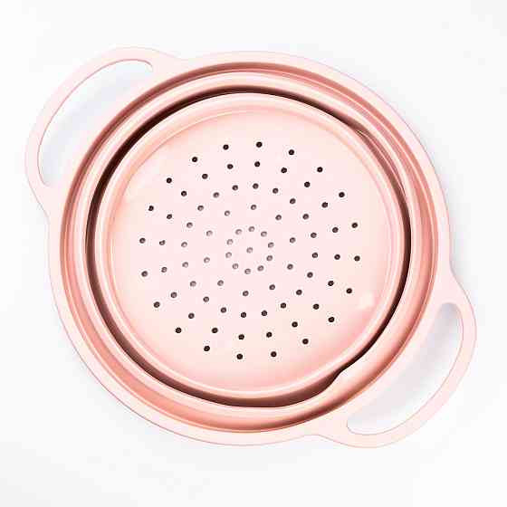 TS Kitchen Друшляк силіконовий складаний з ручками 2.6 л Рожевий HP34544P Коломия