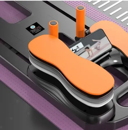 Тренажер напольныйдля пилатеса MM3000 для пресса и ног, с резинками Чёрный Коломия