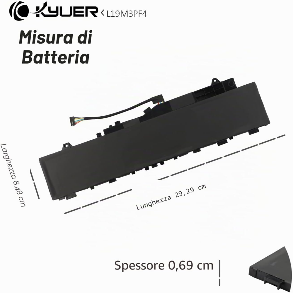 Аккумулятор K KYUER L19M3PF4 для Lenovo IdeaPad 5 14, 56.5 Вт·ч, 4955 мА·ч, 11.52 В, L19L3PF7 Киев - изображение 9