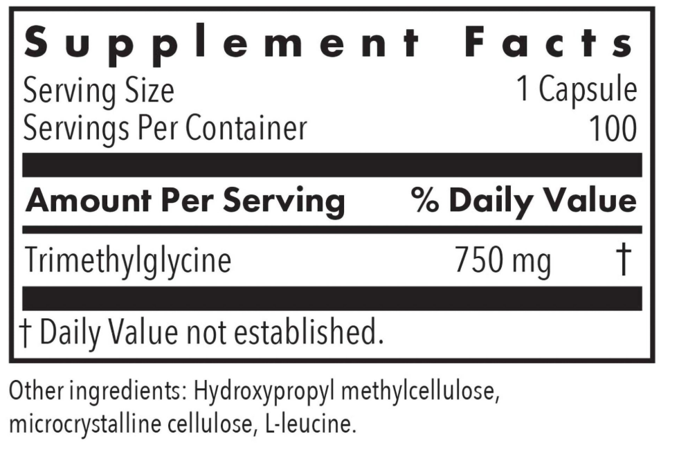 Триметилгліцин (Бетаїн) Allergy Research Group TMG Trimethylglycine 100 капс Київ - фото 2