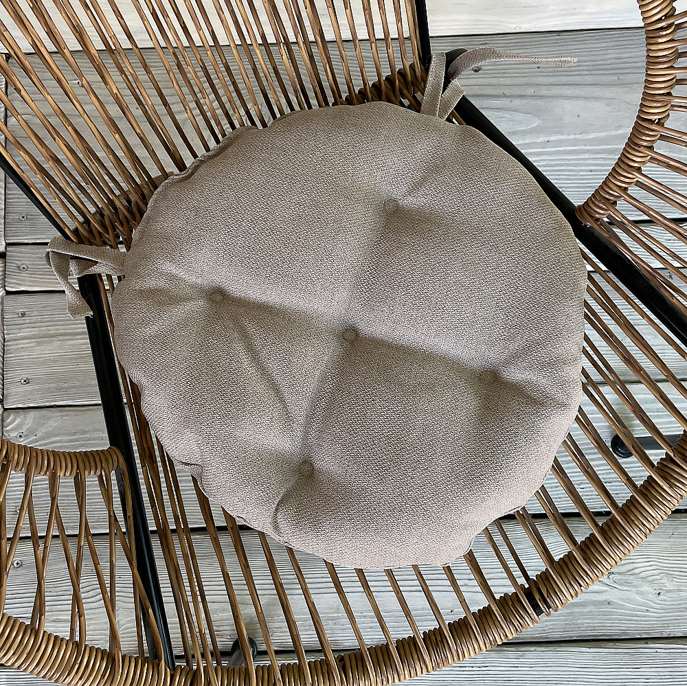 Подушка для стільців (38x38х5 см) кругла Decorator Мальмо колір бежевий 84-041 Київ - фото 1