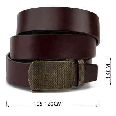 Ремень Vintage Мужской с зернистой пряжкой автомат Коричневый (20273) Винница