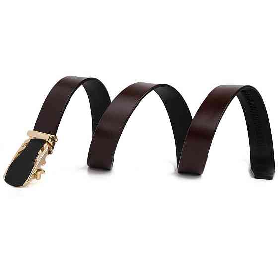 Ремінь чоловічий з золотистою пряжкою автомат Коричневий (Vintage) Київ