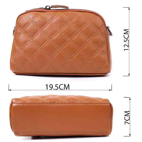 Стильная женская сумка прошита ромбами на лицевой стороне из натуральной кожи Vintage 22809 Рыжий Киев