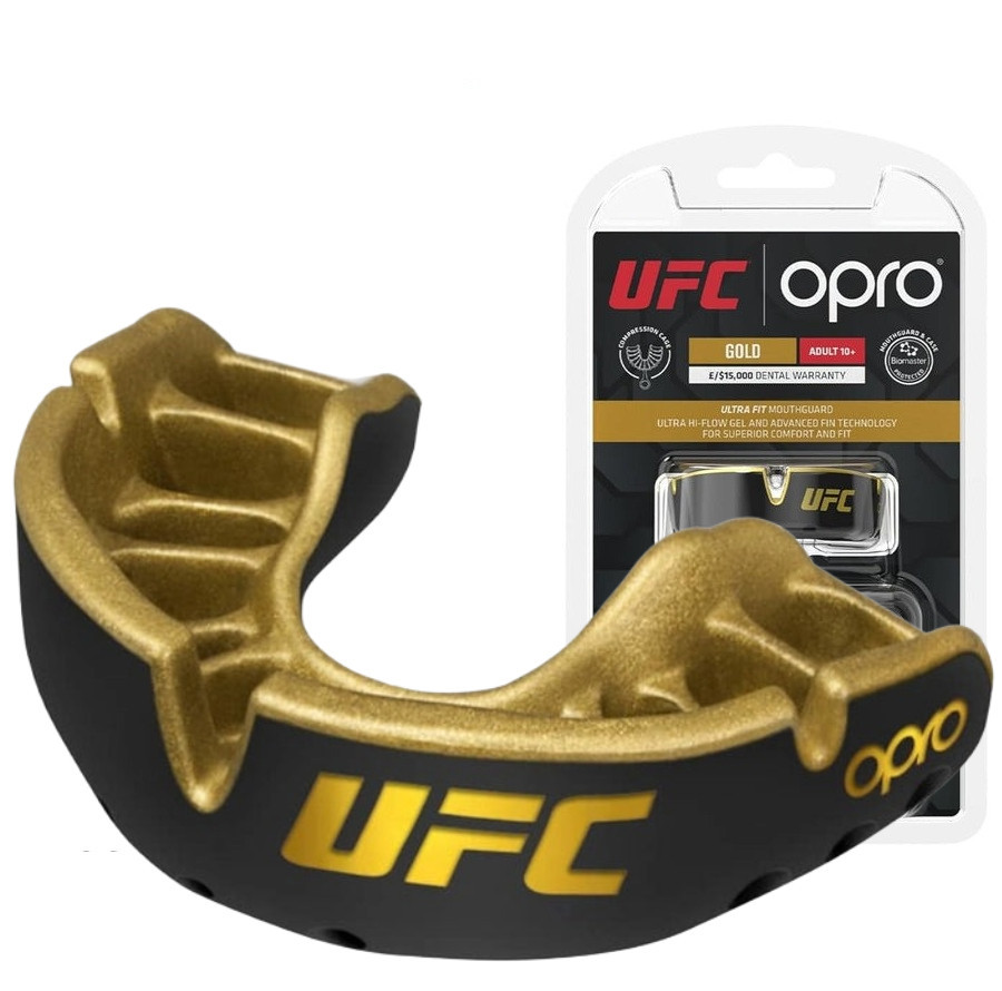 Капа OPRO Gold UFC дитяча (вік до 10р.) Black/Gold (art.102517001) Каменское - изображение 1