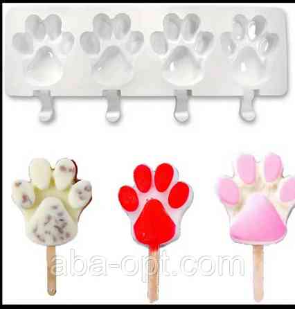 Форма силіконова для льодяників на 4 вироби 38 х 11 см Лапка ( шт.) Одеса