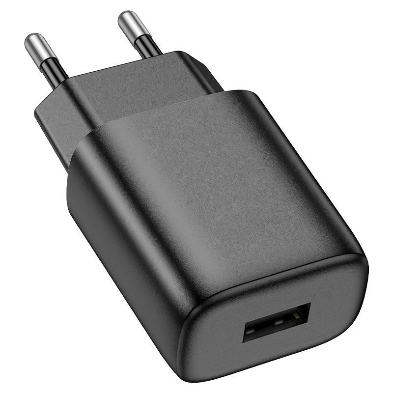 Сетевое зарядное устройство HOCO C134A Solid single port charger (EU) Black Киев - изображение 3