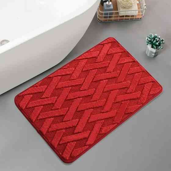 Коврик для ванной и душа коврик для ног в ванную комнату,микрофибра,атискользящий c узором 40х60 см,красный Кам'янець-Подільський