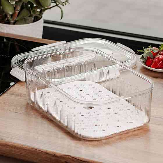 Yiwu Контейнер для їжі пластиковий 32.5х22.5х11 см харчовий контейнер з індикатором дати 4.2 л Київ