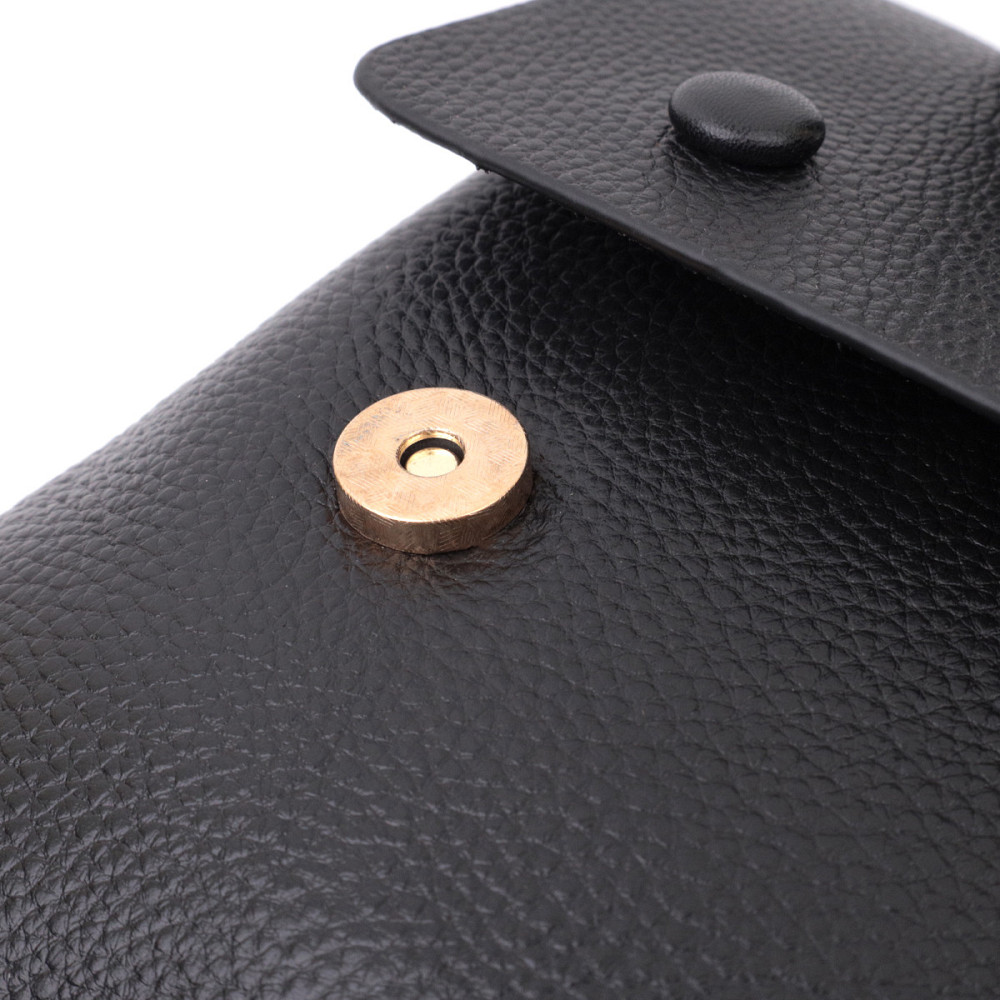 Люксова сумка для жінок з короткою ручкою з натуральної шкіри Vintage 22670 Чорна Київ - фото 8