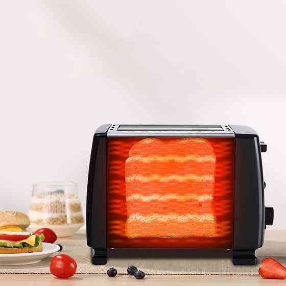 Тостер для хлеба 2 отделения на 2 тоста,650Вт,от сети,QLT-118B SBR Киев