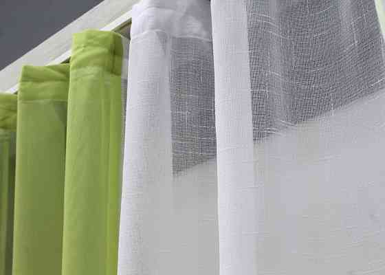 Кухонные шторки VR-Textil № 083к с подвязками Оливковый с белым 280х170 см (52-0913) Киев
