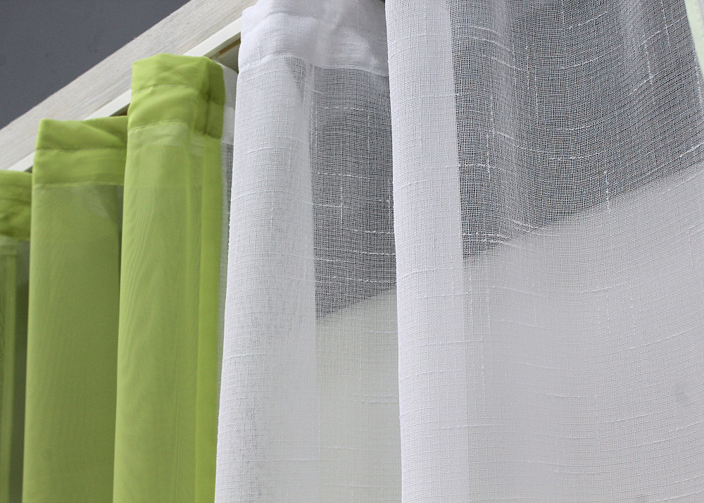 Кухонні шторки VR-Textil № 083к з підв'язками Оливковий з білим 280х170 см (52-0913) Київ - фото 4