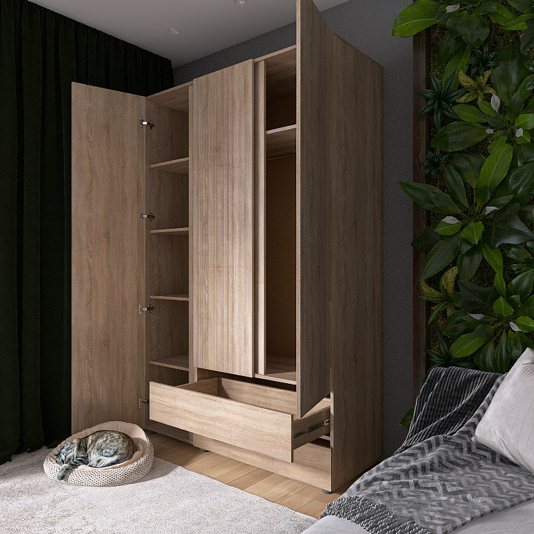 Шкаф трехдверный Эверест ШЛ-3 Лайт Дуб сонома (DTM-4677) Днепр - изображение 7