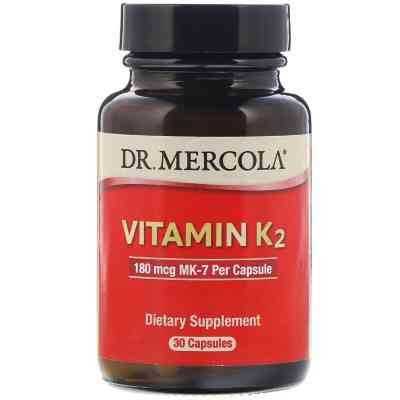 Вітамін Dr. Mercola Вітамін K2, 180 мкг, Vitamin K2, 30 капсул (MCL-01194) Вінниця