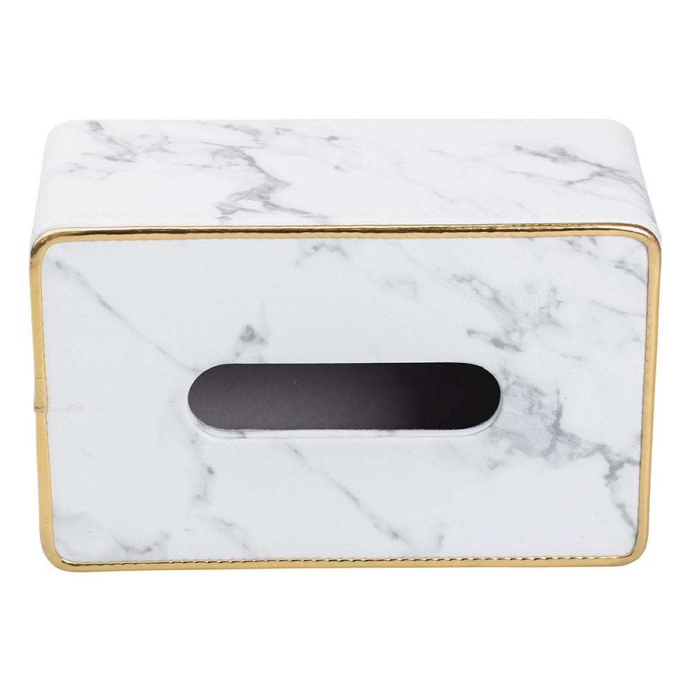 Серветниця з еко шкіри 21.5х13х9 см для кафе і ресторанів Білий мармур HP-3-202 Коломия - фото 4