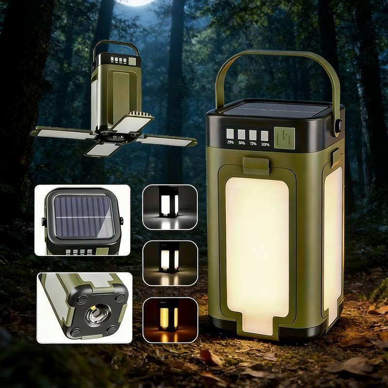 Кемпінговий складний ліхтар MH 868: сонячна панель, Power Bank, 6 режимів, 500 лм, LED-індикатор та складні пелюстки Одеса - фото 7
