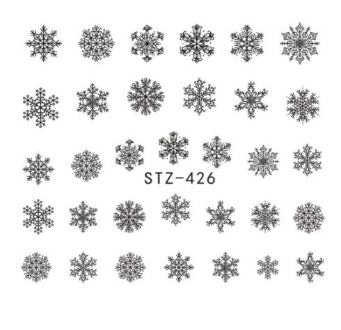 Наклейки на ногти черные новогодние - размер стикера 5*6см, (инструкция по применению в описании товара) Киев - изображение 1