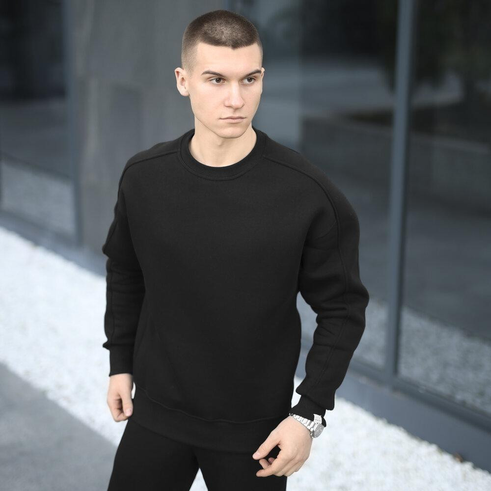 Оверсайз свитшот черный мужской осень зима Pobedov Hubble. Оверсайз кофта черная Киев - изображение 1