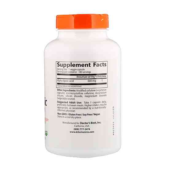 Альфа-липоевая кислота (Alpha-lipoic acid) 600 мг 180 капсул Киев