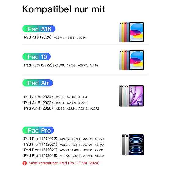 Чохол з клавіатурою Inateck AirTap BK2007 сірий QWERTZ Bluetooth ультралегкий тримач для стилуса для iPad 10.9-11 Київ