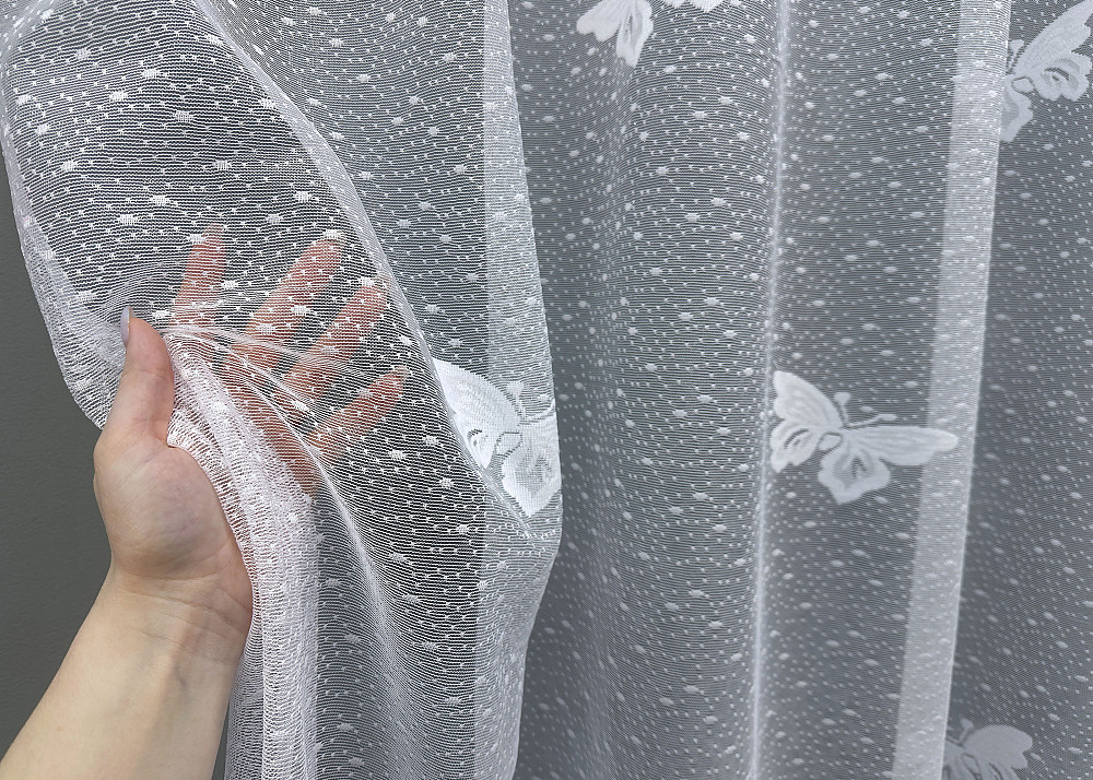 Тюль жакард "Метелики" колір білий 1560т Київ - фото 3