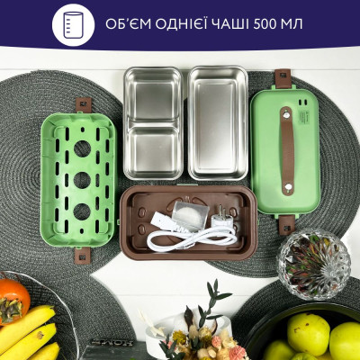 Ланч-бокс Neor для подогрева и приготовления пищи 1 л (1L3 GR) Винница - изображение 4