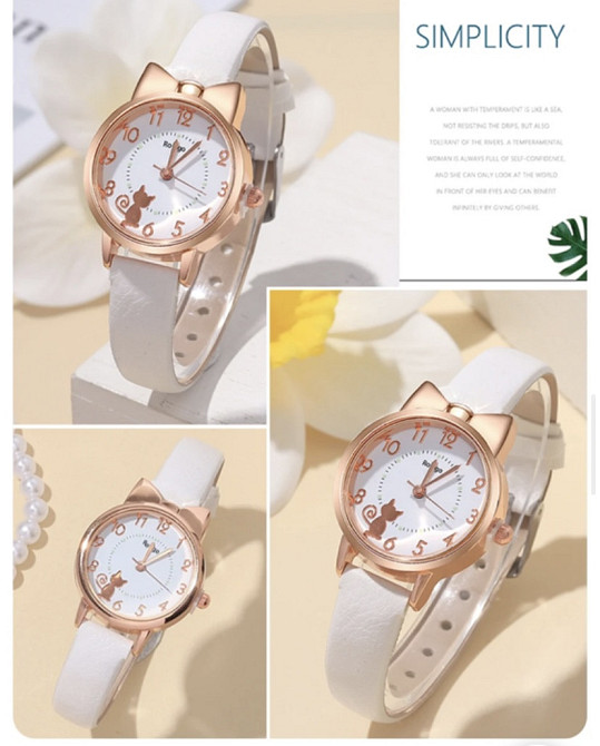 Подарочный набор для мужчин и женщин 2 парные часы с 2 ожерельем серце черно-белый Киев - изображение 5