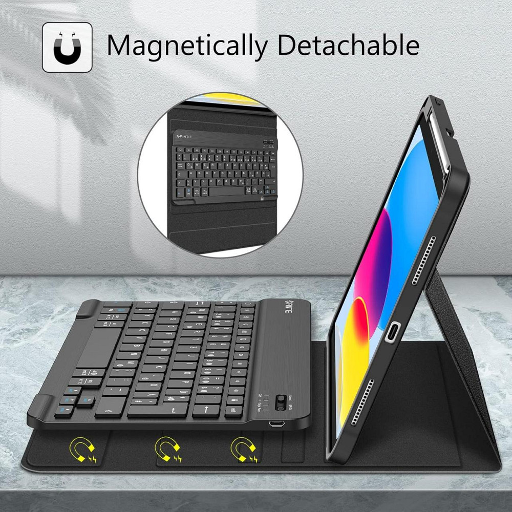 Фірмовий чохол клавіатура Fintie для iPad A16 11 покоління 2025/ 10-го покоління (2022) A2696 / A2757 / A2777 з тримачем олівців Дніпро - фото 8