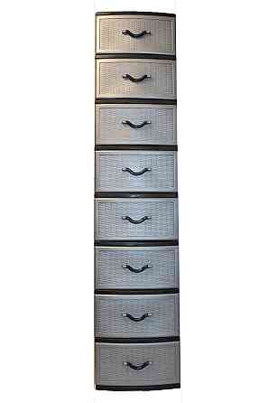 Комод пластиковий Style black (Стиль) 8 ящиків 48х38х176 Одеса