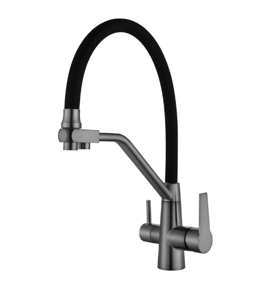 Кухонний змішувач на дві води Mixxus FUL-021 Graphite Refl.Black колір графіт (нерж. сталь) (MI6115) Чернівці - фото 1