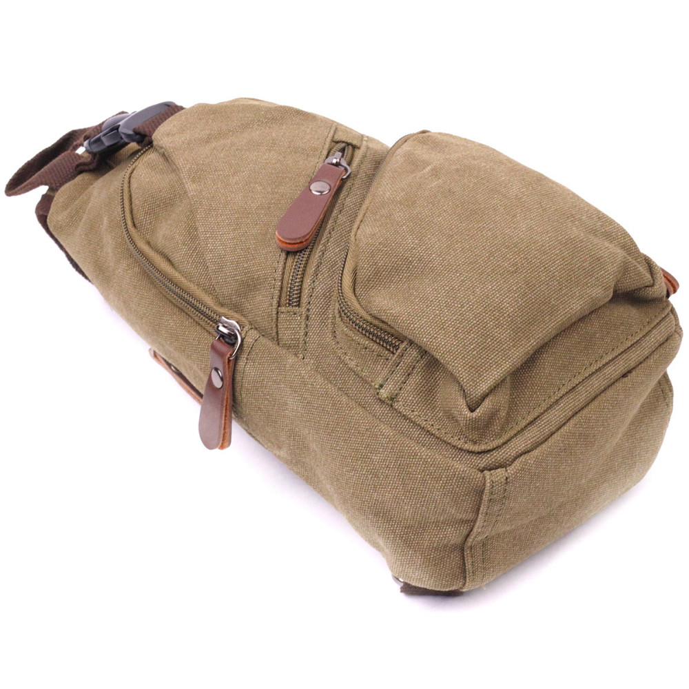 Сумка через плече з USB кабелем чоловіча оливкова (Vintage) Київ - фото 7