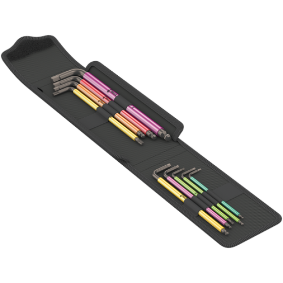 Набір кольорових шестигранників Wera Г-подібних 1-8мм/Torx T10,T25, 9од., різнокольорові, нейлонова сумка, 05004173001 Одеса