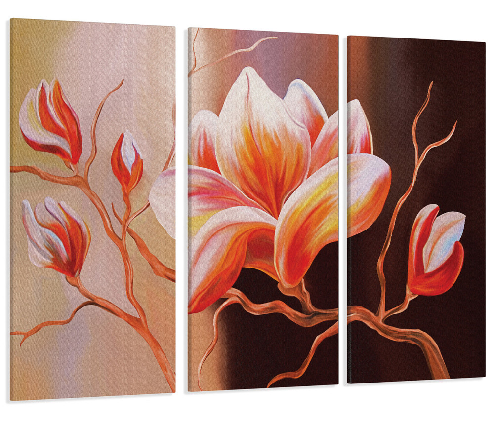 Модульная картина Абстракция Цветы Магнолия Art-157_XXL 70x130 см Киев - изображение 1