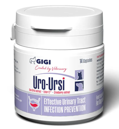 Добавка GIGI УРО-УРСИ лечение мочекаменной болезни собак и кошек 1т/10кг №14 таблеток Винница