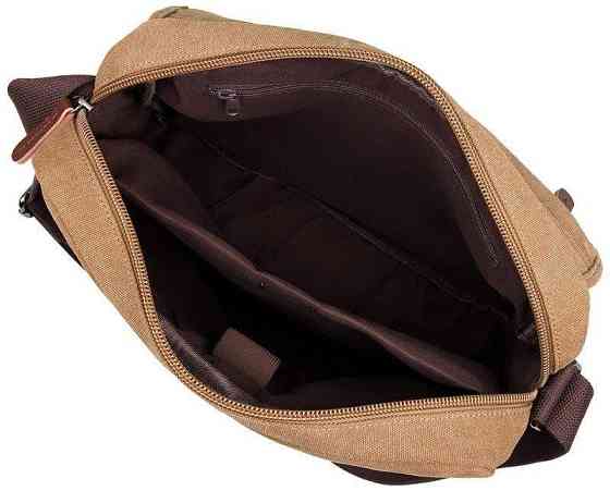 Сумка чоловіча Vintage 14445 текстильна Коричнева Київ