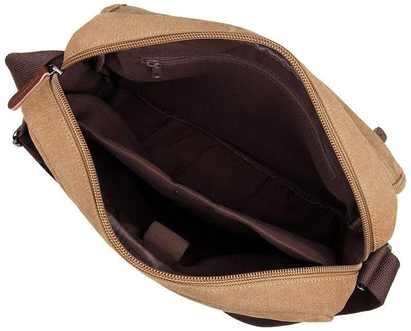 Сумка мужская Vintage 14445 текстильная Коричневая Киев - изображение 6