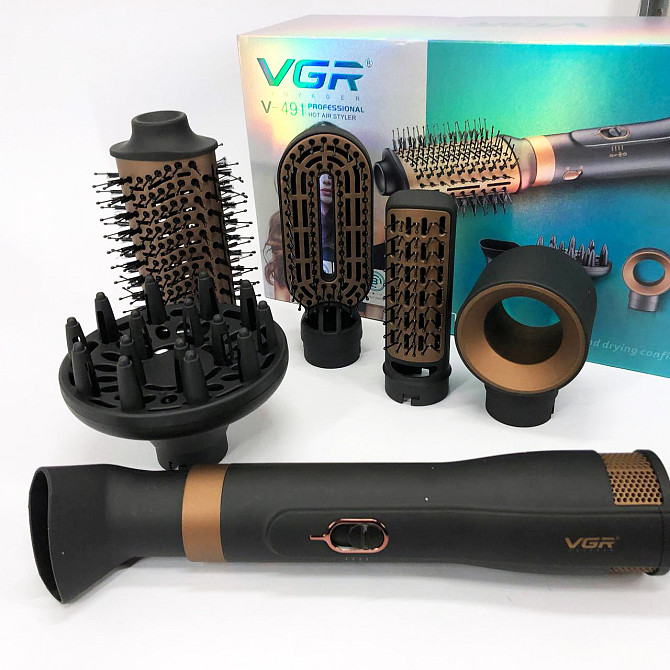 Фен-щітка повітряний з насадками VGR, Фен-стайлер з функцією завивки, Фен-брашинг для волосся LN-28 Одеса - фото 10