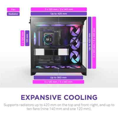 Корпус NZXT H9 Flow RGB Dual-Chamber All Black (CM-H92FB-R1) Винница