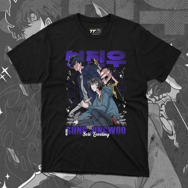 Футболка чоловіча з  принтом Solo Leveling Sung Jin-Woo 6 Розмір 48 Anime0921 Дніпро - фото 1