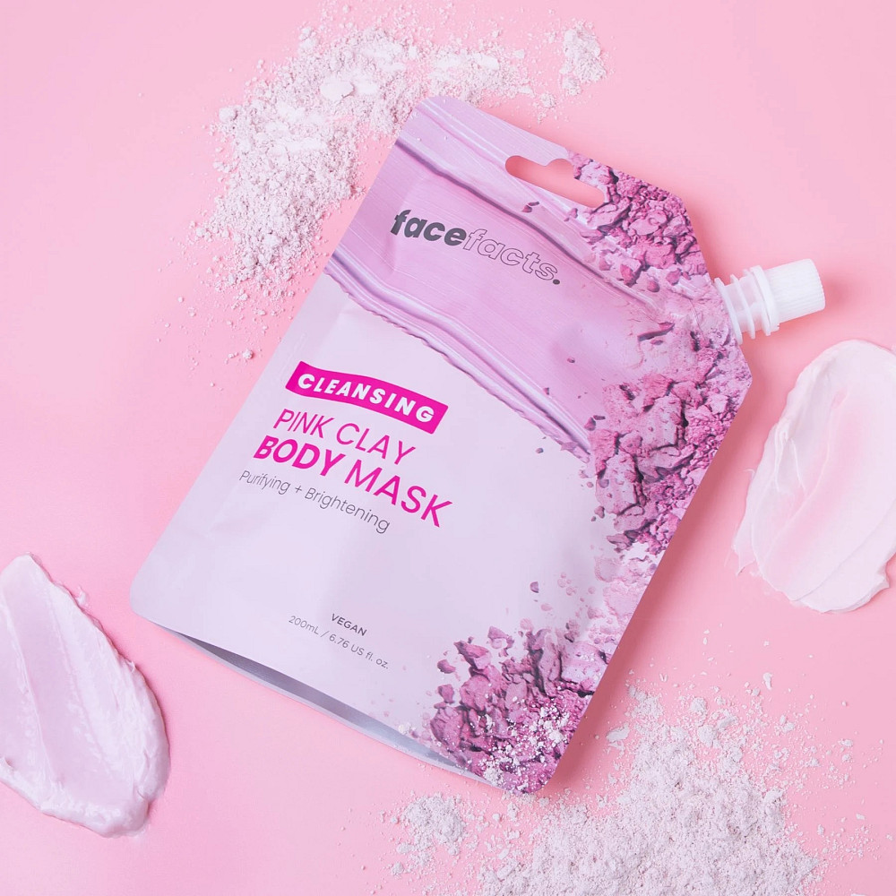 Очищуюча грязьова маска для тіла Рожева глина Face Facts 200 мл Київ - фото 3