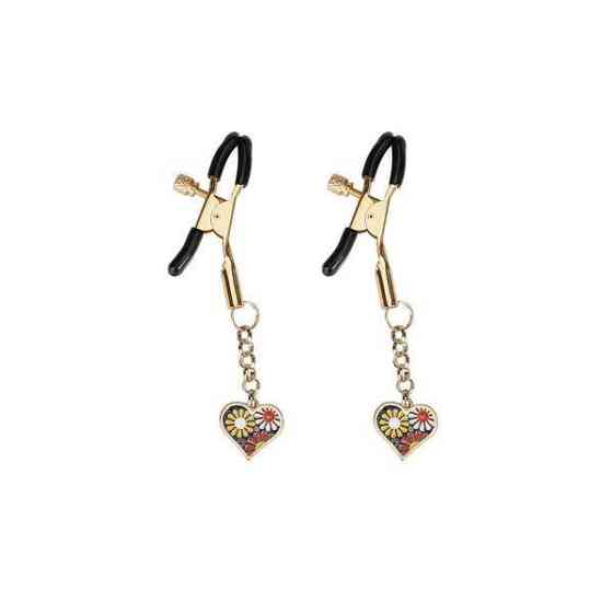 Зажимы для сосков Liebe Seele Nipple Clamps Gold Heart-shaped Flowers on Blue Sex Aura Киев