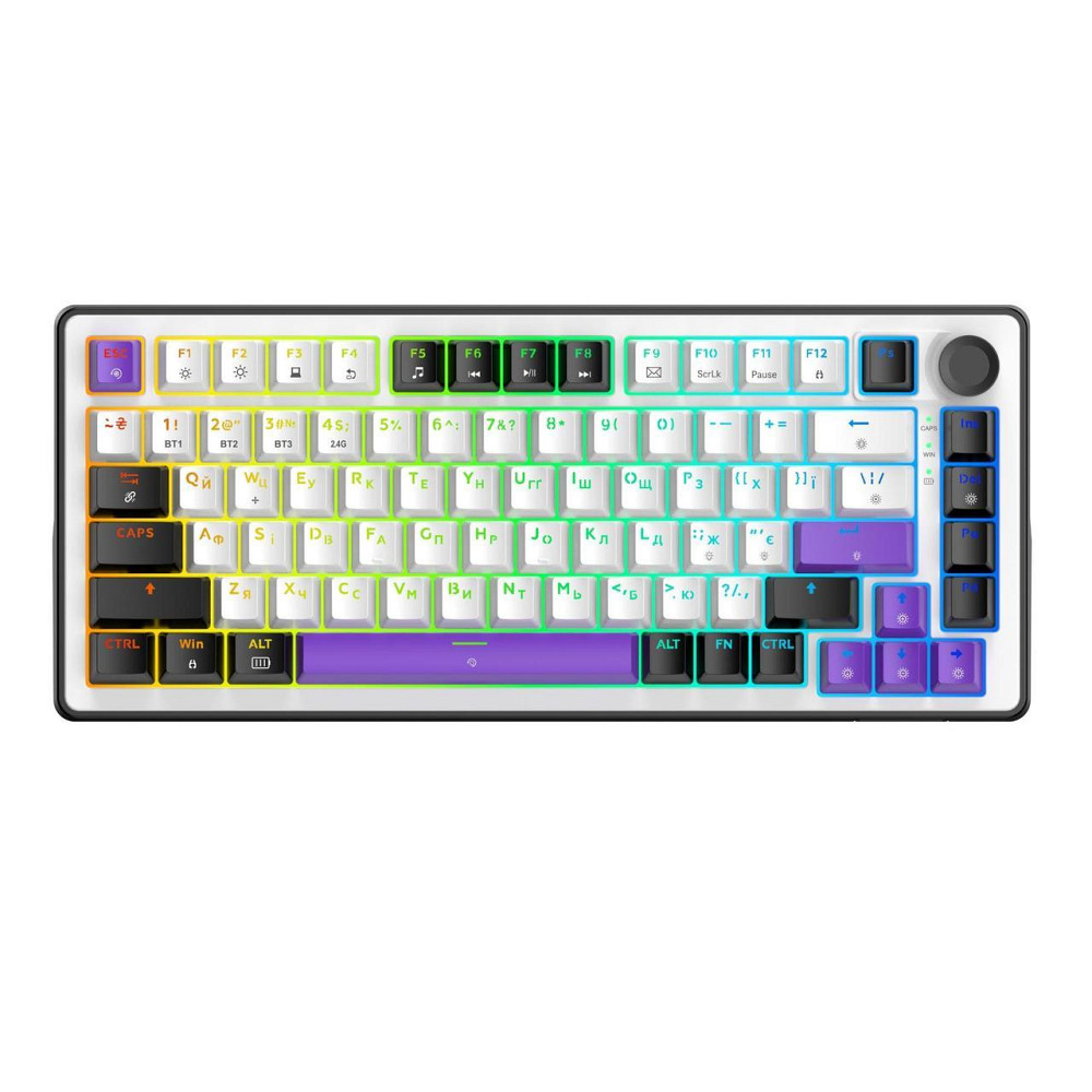 Клавіатура бездротова Hator Hellyberry HK75 Wireless White/Violet ( 10459 ) Харьков - изображение 1