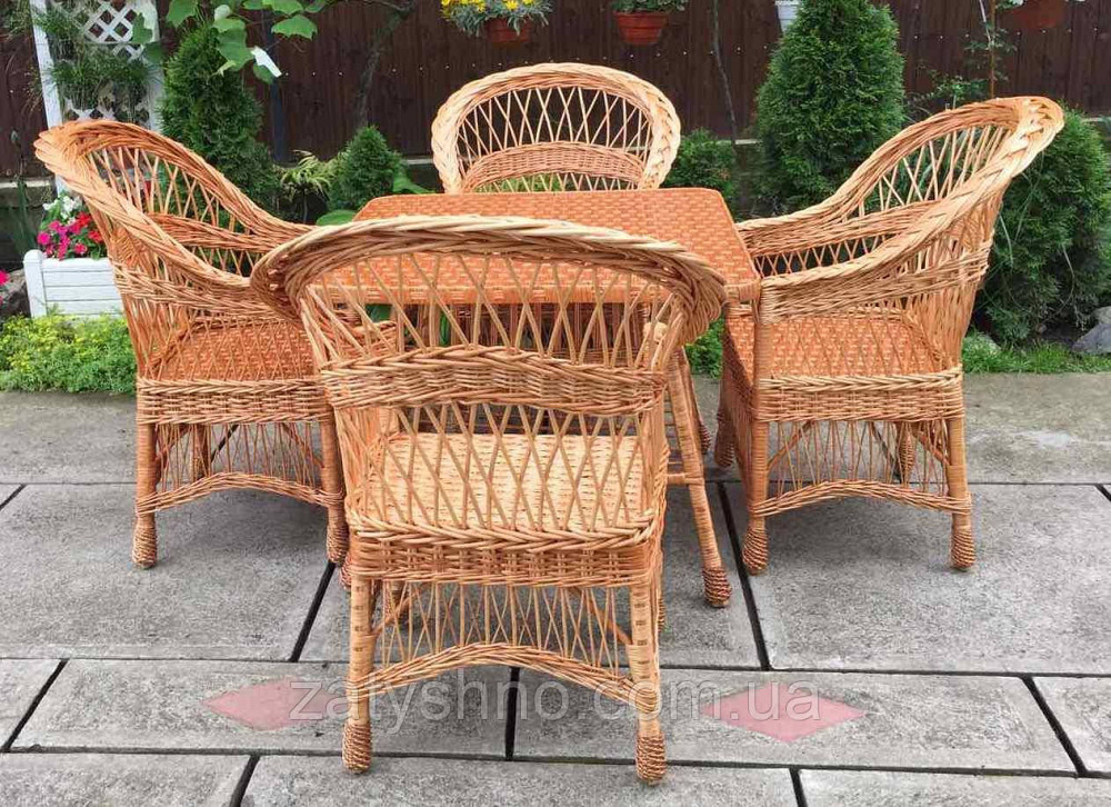 Плетеная мебель со столом|  Комплект плетеной мебели на 4 персоны  | мебель из лозы со столиком Киев - изображение 3