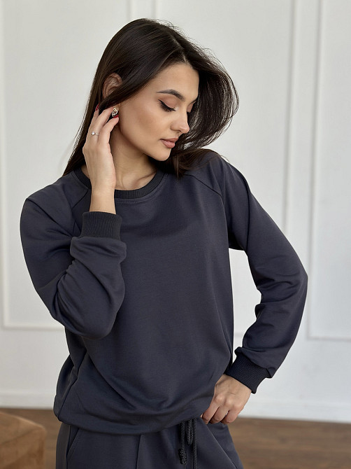 Свитшот женский однотонный Графитовый 46/48 Харьков - изображение 5