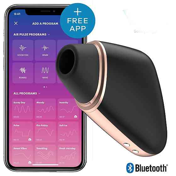 Вакуумный клиторальный стимулятор Satisfyer Love Triangle Black с управлением через интернет Sex Aura Киев